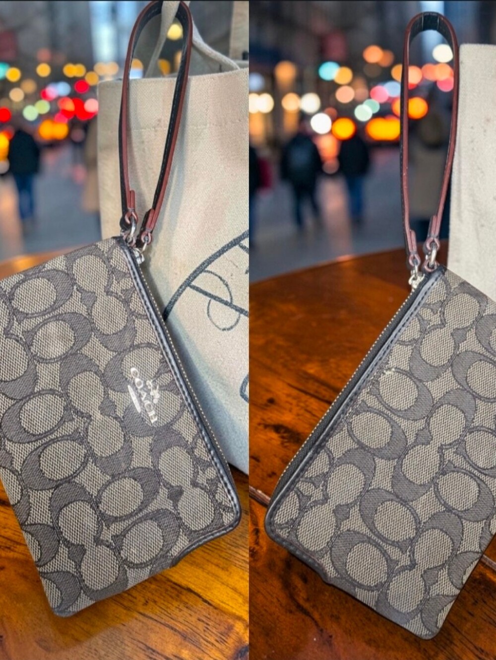 Coach Outline Signature Zip Top Tote (Style F58282) & Coach Corner Zip Wristlet - Picture 3 of 15